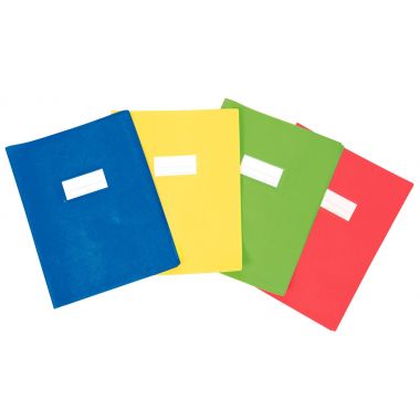Paquet de 10 protèges-cahier luxe opaque avec rabats épaisseur 22/100ème 17x22 cm PVC cristal vert