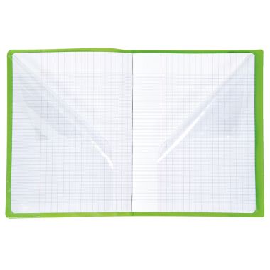 Paquet de 10 protèges-cahier luxe opaque avec rabats épaisseur 22/100ème 17x22 cm PVC cristal vert
