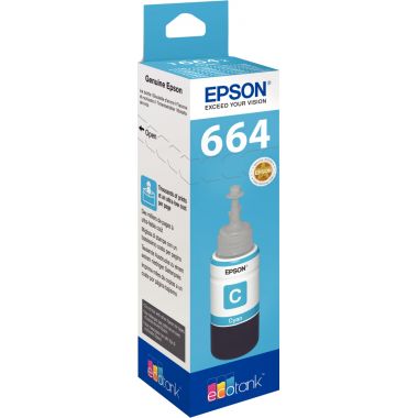 Epson 664 flacon d'encre cyan authentique (T664240)
