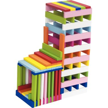 Baril de 200 planchettes en bois de couleurs assorties