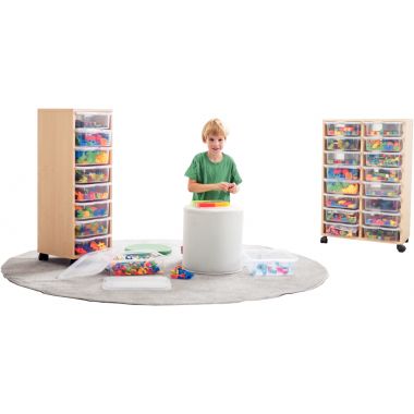 Meuble + 8 bacs en plastique hauteur 97cm