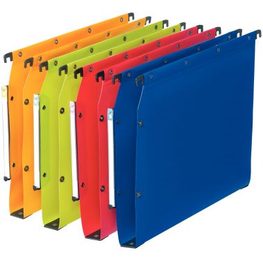 Paquet de 10 dossiers suspendus en polypropylène opaque 5/10ème pour armoire, dos 30 mm, vert