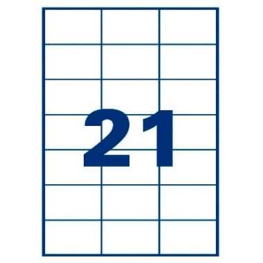 Pochette de 420 étiquettes indéchirables adhésif permanent blanc 63,5x38,1mm