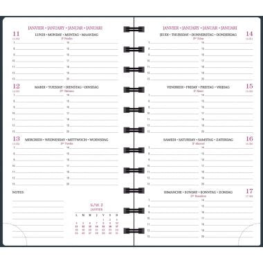 Agenda semainier Forever 9x16cm gris