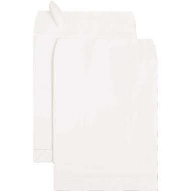 Paquet de 50 pochettes blanches 229x324mm 120g soufflet 30mm bande siliconée