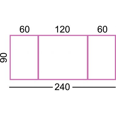 Tableau blanc triptyque émaillé 90x240cm