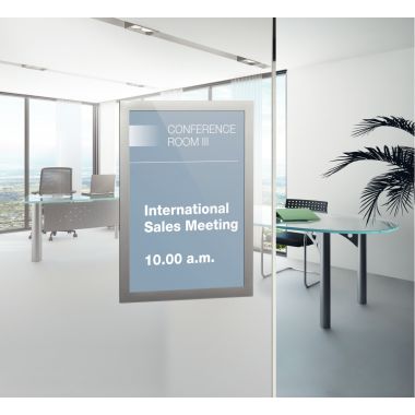 Sac de 2 cadres d'affichage A3 adhésif repositionnable avec contour magnétique argent