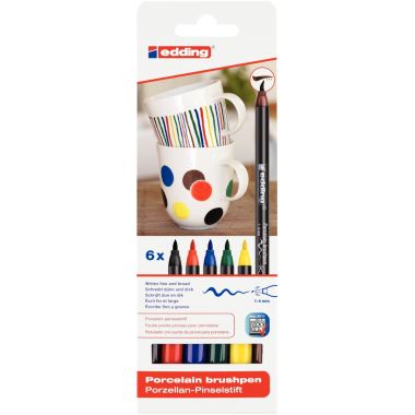 Pochette de 6 feutres porcelaine couleurs primaires