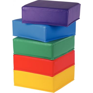 Set 5 poufs carrés 30x30x10cm assortis