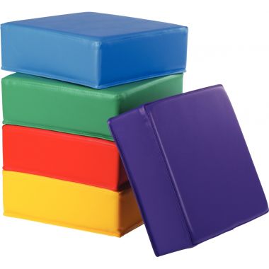 Set 5 poufs carrés 30x30x10cm assortis