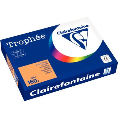 Clairefontaine Trophée - Paquet de 250 feuilles format A4 160g clémentine - 1042PC