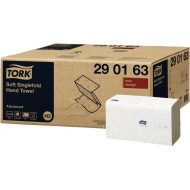 Tork - Carton de 3750 essuie-mains H3 pliage V blanc - 290163