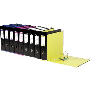 Oxford Lot de 10 classeurs à levier MY COLOUR pour format A4, dos 8 cm, noir - 100023639