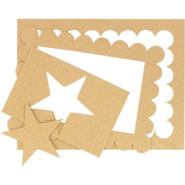 Lot de 24 cadres photo en carton + 12 planches de décorations 3D