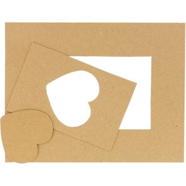 Lot de 24 cadres photo en carton + 12 planches de décorations 3D