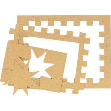 Lot de 24 cadres photo en carton + 12 planches de décorations 3D