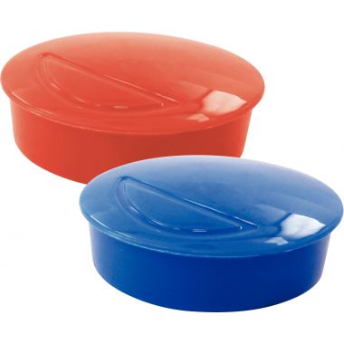 Blister de 4 aimants magnétiques, diamètre 32 mm , coloris Bleu