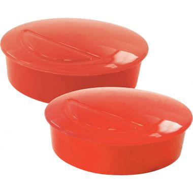 Blister de 4 aimants magnétiques, diamètre 32 mm - coloris rouge