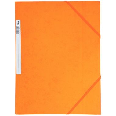 Chemise 3 rabats à élastiques en carte grainée 5/10ème 450g, orange