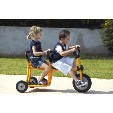 Bi-tricycle 4/6 ans 2 places jaune