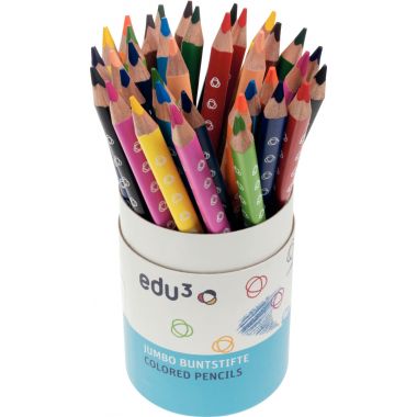Pot de 36 crayons de couleur jumbo triangulaire assortis