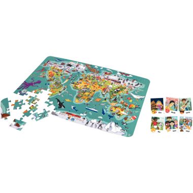 Hape - Puzzle d'observation 100 pièces, le tour du monde - E1626