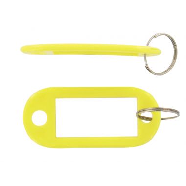 Sachet 20 porte-clés avec etiquettes jaune