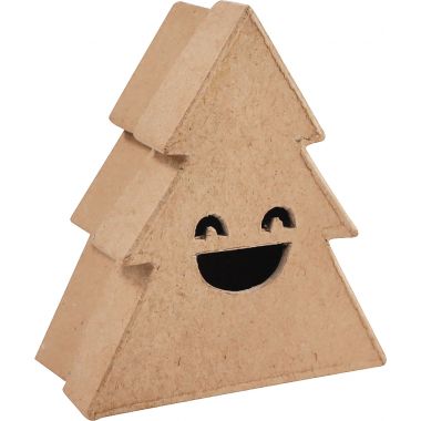 Lot de 10 boites sapin sourire en carton brun