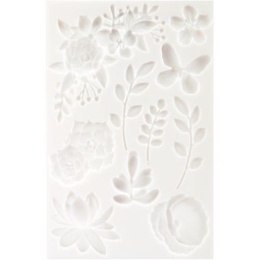 Lot de 2 moules silicone tropical et Floral 20 x 13 cm