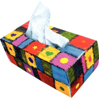 Lot de 10 boîtes à mouchoirs en carton blanc