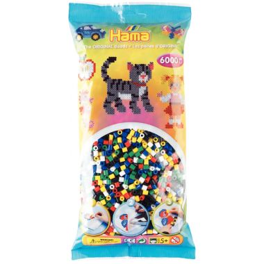 Sachet de 6 000 perles Hama à repasser taille midi vive