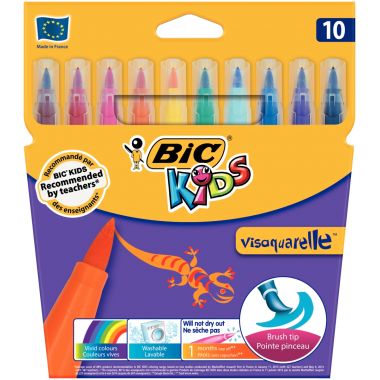 Bic - Pochette de 10 feutres Visaquarelle assortis - 8289641