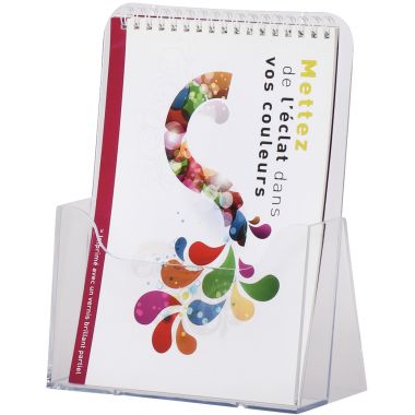 Porte-brochures vertical 1 compartiment 148x210mm transparent