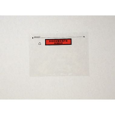 Boite de 100 pochettes adhésives "documents ci-inclus" 162x120mm