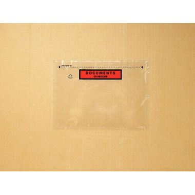 Boite de 100 pochettes adhésives "documents ci-inclus" 228x165mm