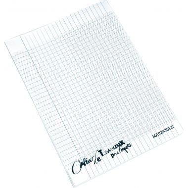 Cahier travaux pratiques MAJUSCULE, piqûre 48 pages, 17x22 cm, seyès/uni, couverture PP incolore