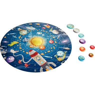 Puzzle rond 102 pièces, le système solaire
