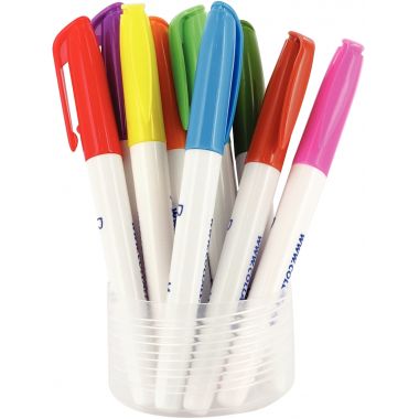 Pot de 12 feutres plastic fou assortis - COLPTS90