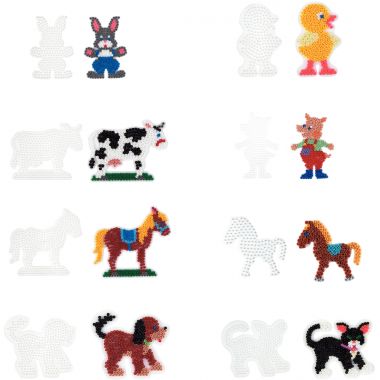 Sachet de 8 plaques préformées pour perles Hama taille midi animaux domestiques