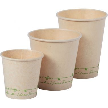 Sac de 50 gobelets en fibres de cannes écrus 24,5cl