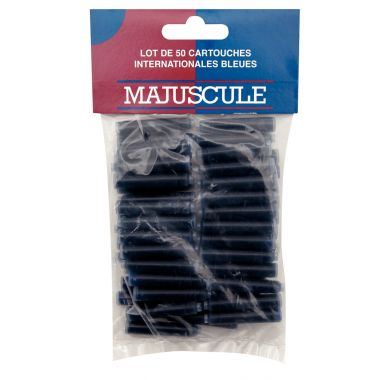 Sac de 50 cartouches d'encre Majuscule bleues