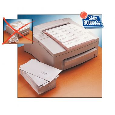 Pochette de 100 étiquettes adhésives blanches laser 289,1x199,6mm