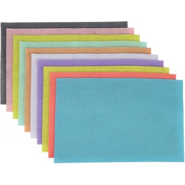 Paquet de 10 coupons feutrine pastel format 20 x 30 cm