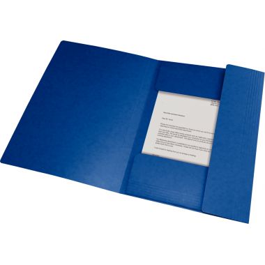 Chemise 3 rabats à élastiques TOP FILE+ carte lustrée 390g, bleu
