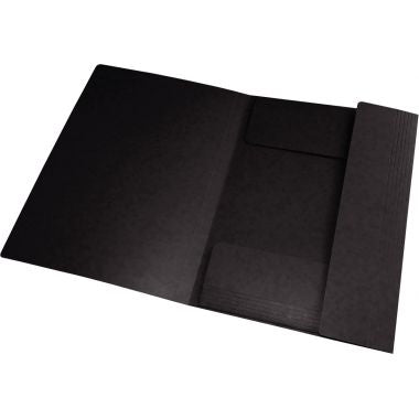 Chemise 3 rabats à élastiques TOP FILE+ en carte lustrée 4/10ème 390g, noir