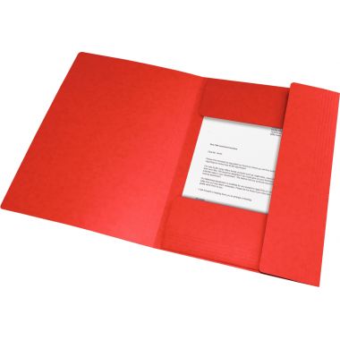 Chemise 3 rabats à élastiques TOP FILE+ en carte lustrée 4/10ème 390g, rouge