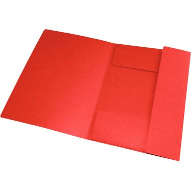 Chemise 3 rabats à élastiques TOP FILE+ en carte lustrée 4/10ème 390g, rouge