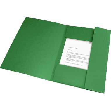 Chemise 3 rabats à élastiques TOP FILE+ en carte lustrée 4/10ème 390g, vert