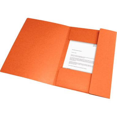 Oxford - Chemise à élastiques 3 rabats TOP FILE+ en carte lustrée 4/10ème 390g orange - 400114336