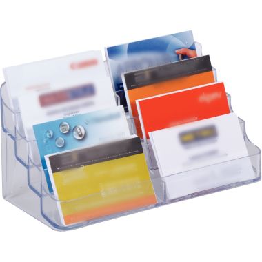 Porte-cartes de visite 8 compartiments transparent